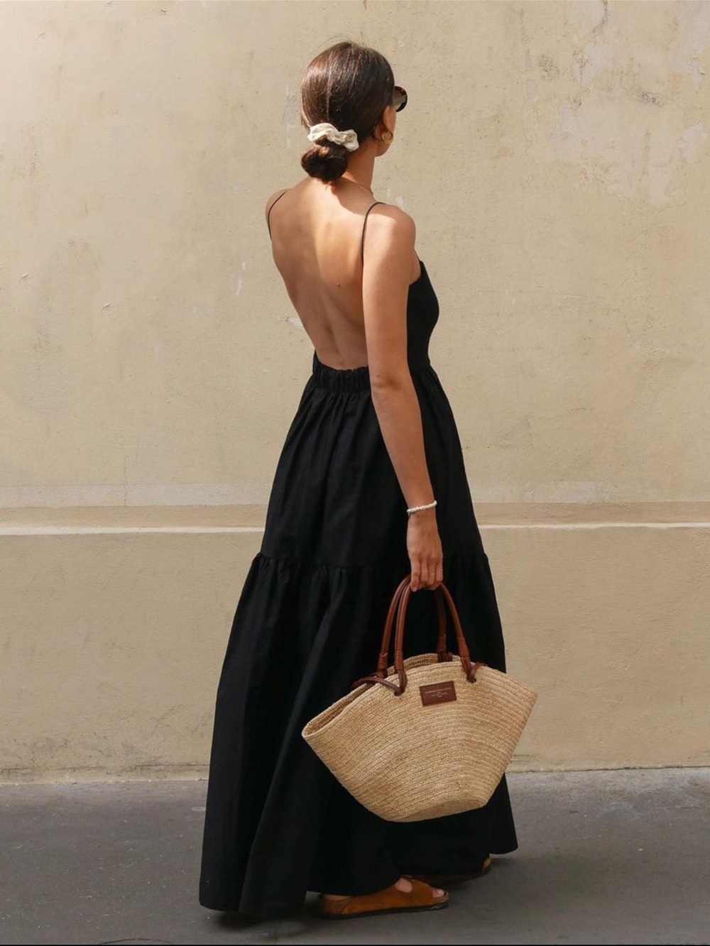 Commense Backless Light Blue Maxi Dress